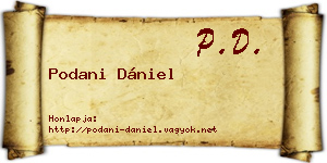 Podani Dániel névjegykártya